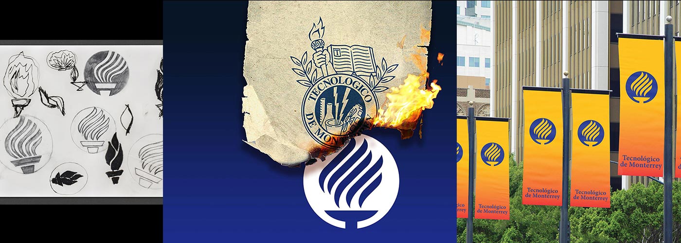 学校标志logo设计草图及应用图