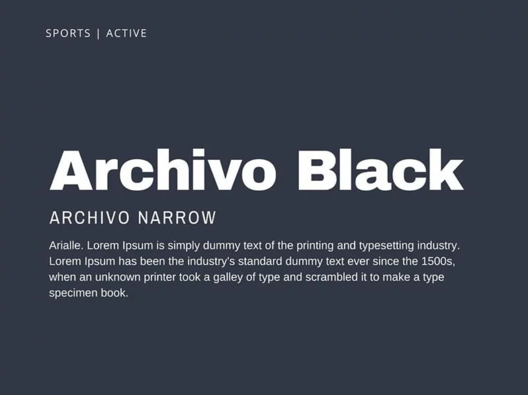 Archivo黑体 Archivo黑体